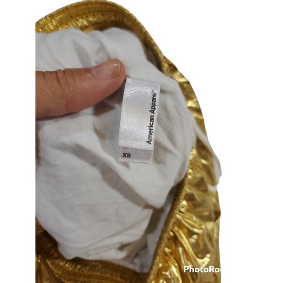 American Apparel Metallic Gold Athletic Shorts - Picture 2 of 4